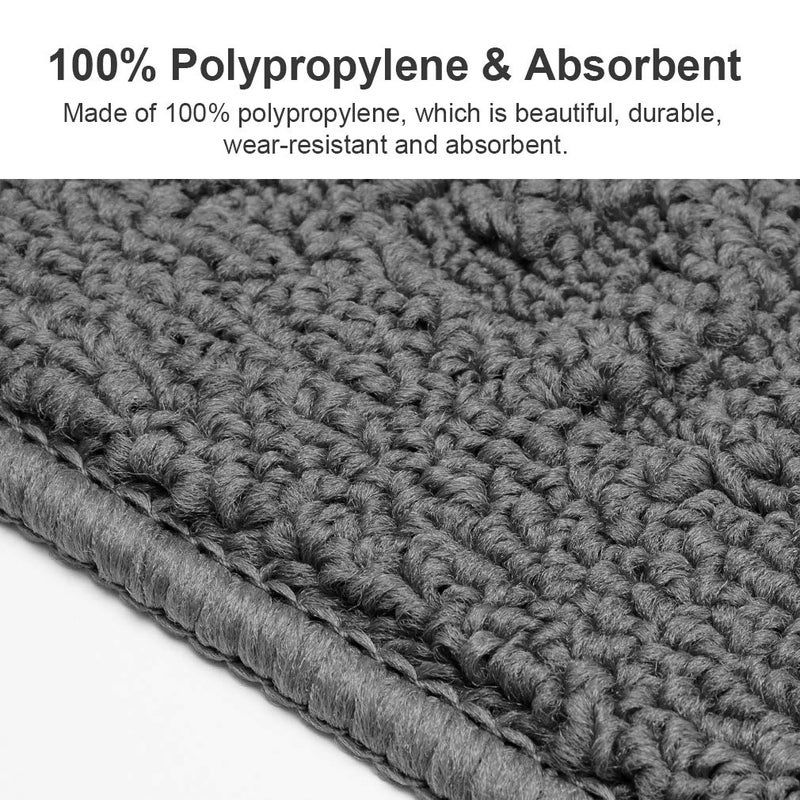 VANZAVANZU Kitchen Rugs, 31"x19" Kitchen Mats, Half Moon Round Kitchen Rugs Carpet, Specialized in Ultra Anti Skid Absorbent and Machine Washable for Kitchen Doorway Floors Accessories (Gray) - Image 4